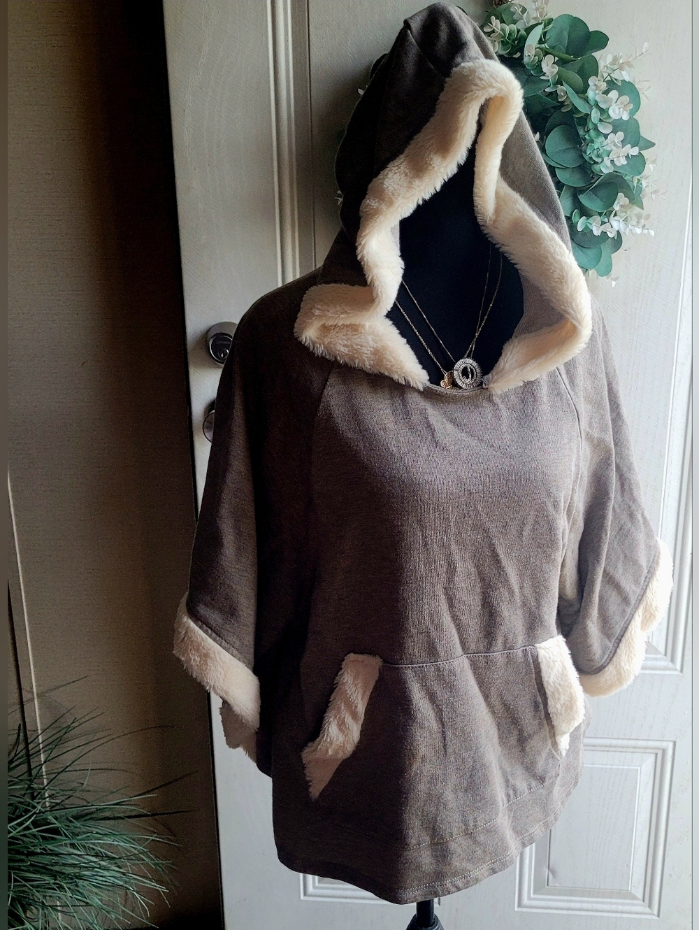 Monteau Hooded Poncho Sweater